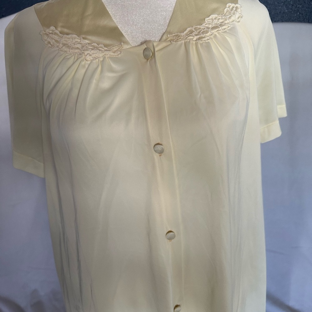 Vanity Fair Cream Button-Down Nightgown